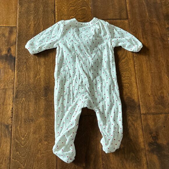Gap Girls Newborn Romper Outfit Pajamas Ruffle White Red Polka Dot Snap - Picture 4 of 4